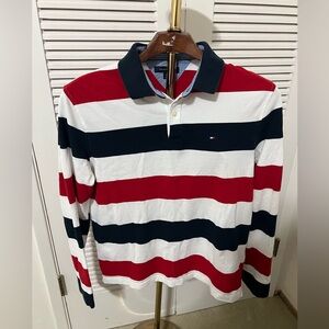 Tommy Hilfiger Men's Polo Shirt - Navy, Red, and White